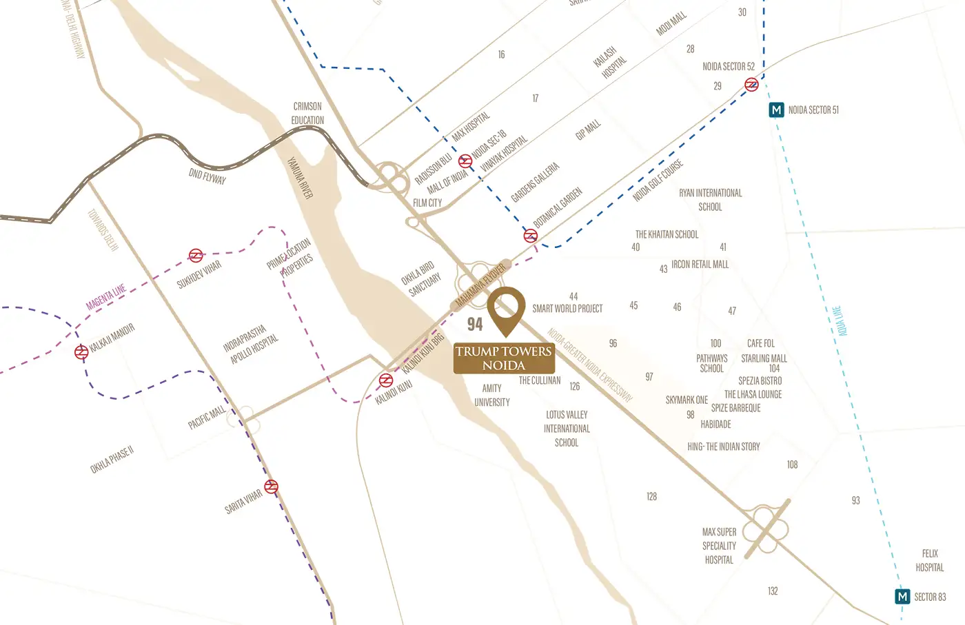 Trump Towers Noida Location Map
